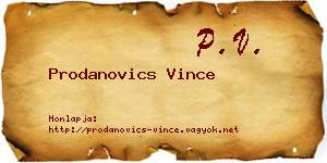 Prodanovics Vince névjegykártya